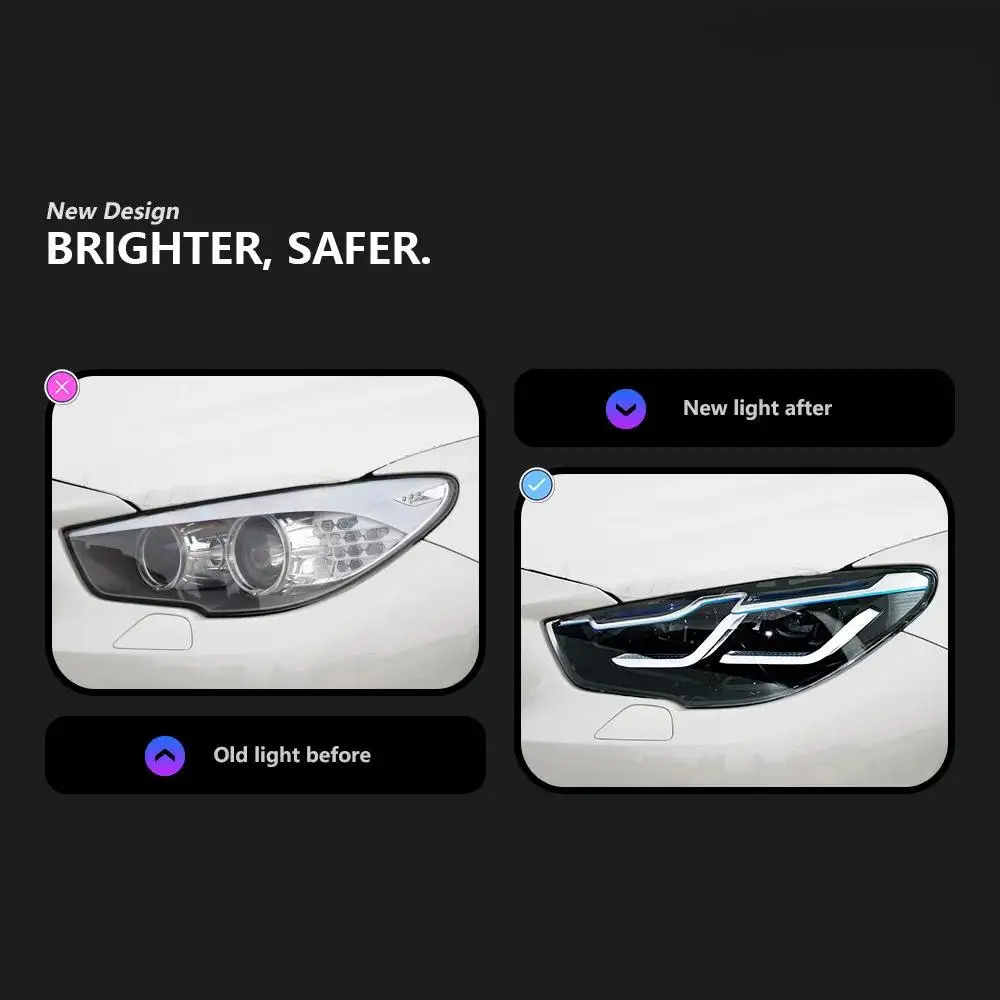 Car Styling for BMW F07 5 Series GT 5GT LED Angel Eye Headlight DRL Hid Head Lamp Bi Xenon Beam Automotive Accessories