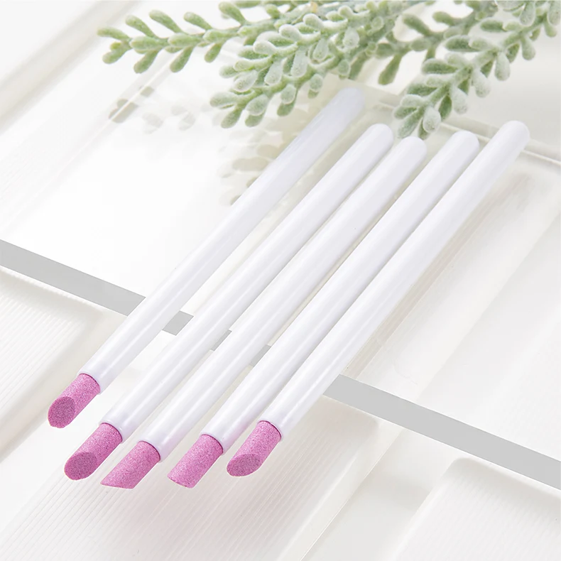 5 uds pluma de cuarzo empujadores de cutícula de uñas esmalte de uñas palo de manicura limas de uñas pluma de molienda producto para eliminar la piel muerta para uñas naturales