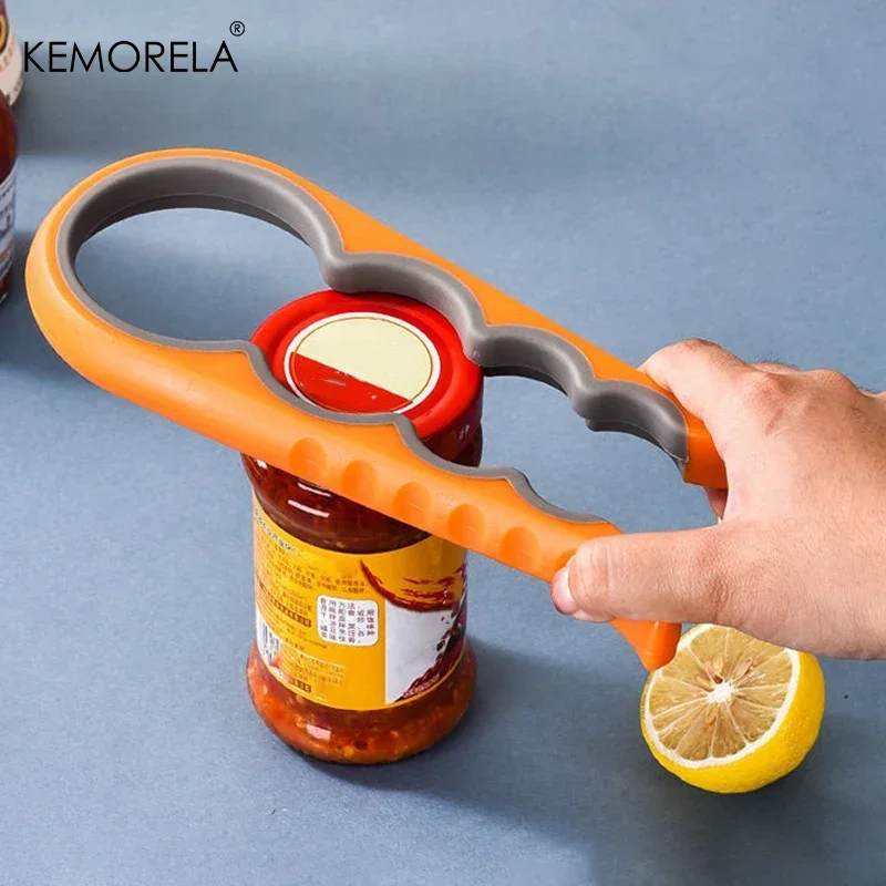 Jar Opener Easy Grip Wrench 4 in 1 Handy Save Strength Can Beer Bottle Cap Openers Lid Twist Off Tools Portable Kitchen Gadgets view 4