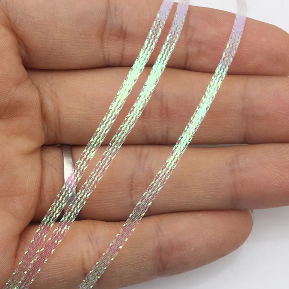 

Glow Flash Fish-Scale Shining Strip Synthetic Imitation Corrugated Flash Strands Iridescent Flashbou 3mm 8m Fly Tying Materials