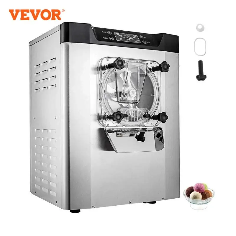 VEVOR 20 L/H Ice Cream Machine Table Top Hard Ice Cream Yogurt Maker 1400W Automatic Benchtop Gelato Home Appliance Commercial