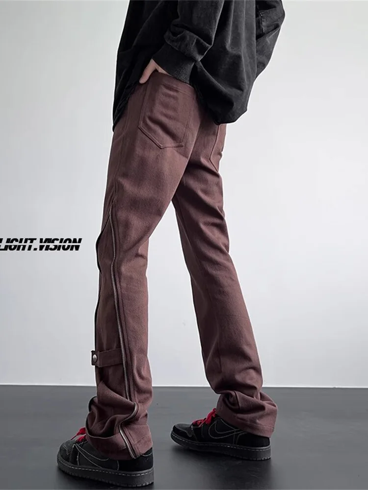 

Мужские джинсы American Vibe: прямые, с низкой посадкой, на молнии, зауженные, облегающие, узкие, в стиле Bell Bot, повседневные, модные