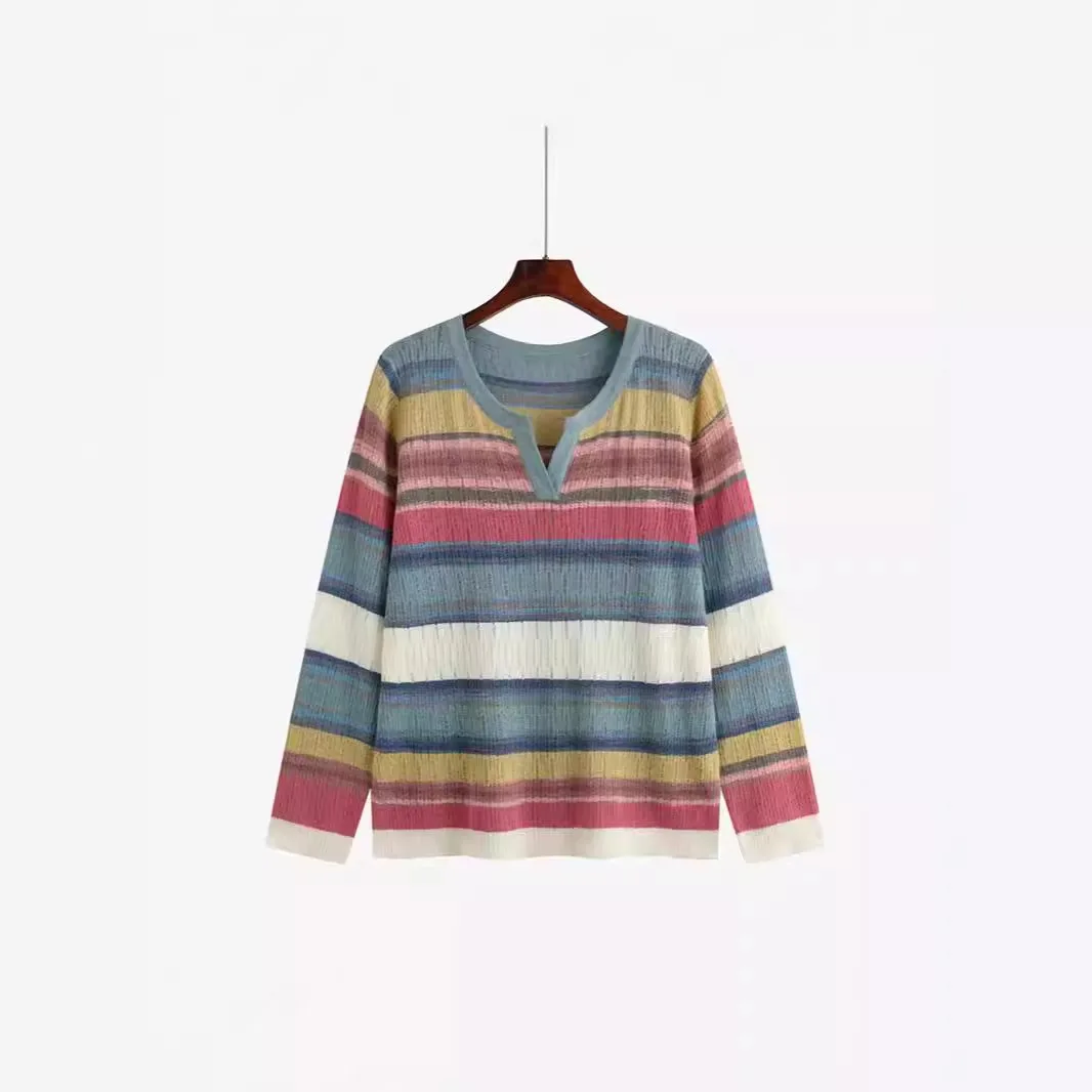 

Sweet Sle Knitted Sweater Loose Fit Long Sve round Ne Pullover Women's Premium Faion Series Knitwear