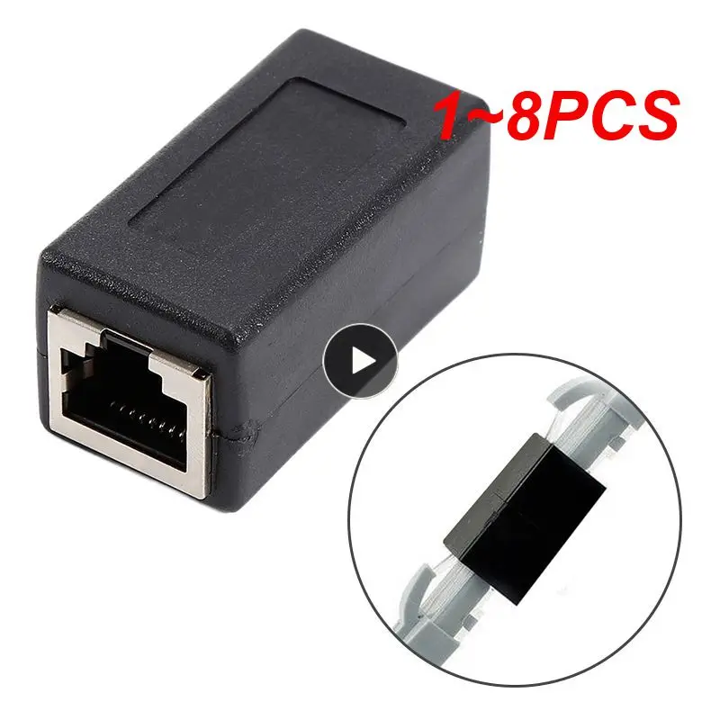 1~8PCS Network Connector Female To Female Network LAN Connector Coupler Extender RJ45 Ethernet Cable Extension Converter Adapter