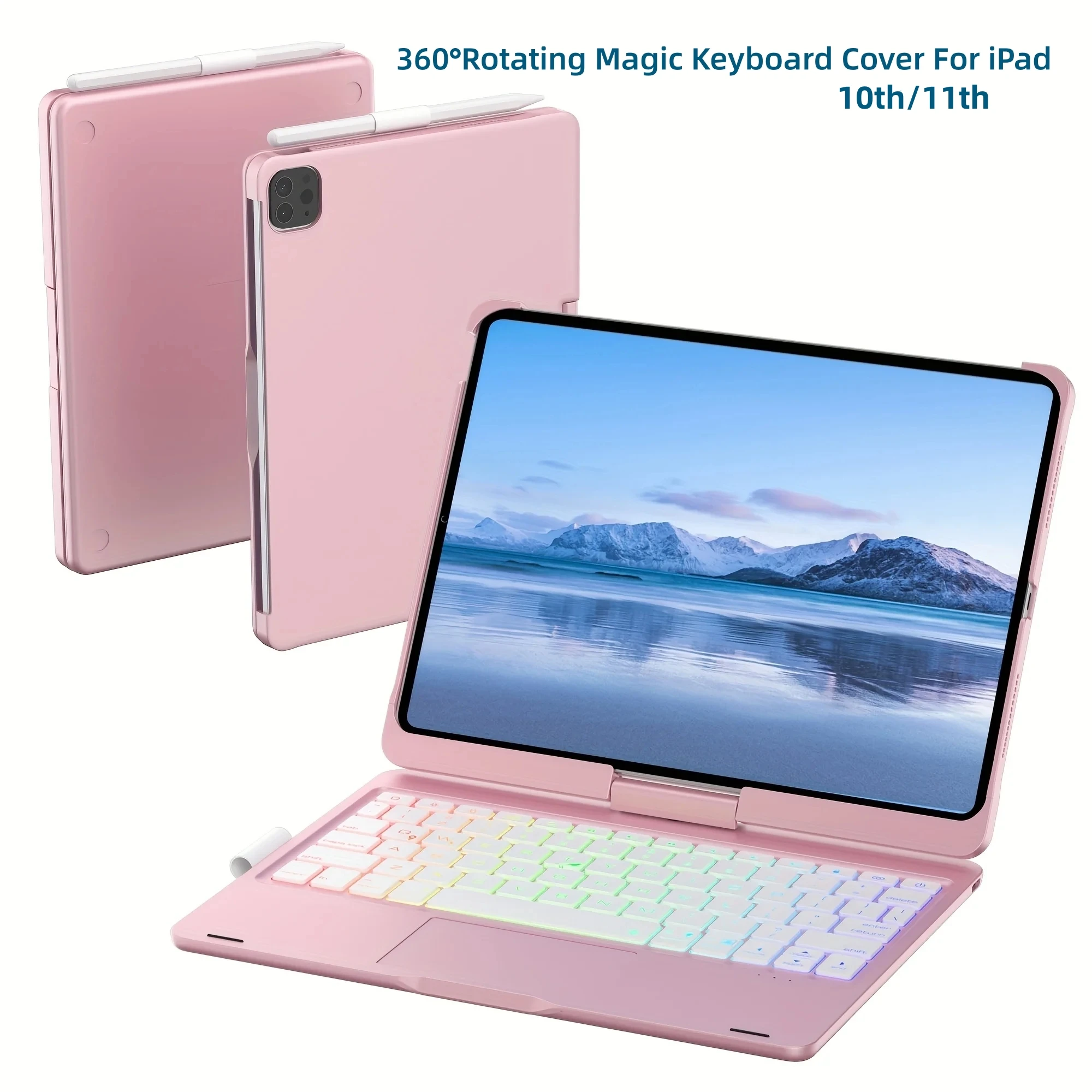 

360°Rotating Magic Keyboard Cover For For iPad 10th Generation 10.9" 2022 iPad 11th A16 2025 Backlit keyboard Case