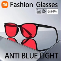 Xiaomi Trendy Anti Blue Light Glasses Women Men Better Sleep Red Lens Filter Glasses Anti-UV Glasses with Tinted Orange Lenses