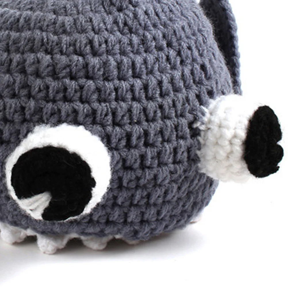 

Gray Wool Cap Shark Baby Hat Kids Cartoon Warm Beanie Knit Hats Autumn Winter One Size Fits Most Stretchy Lovely Gift