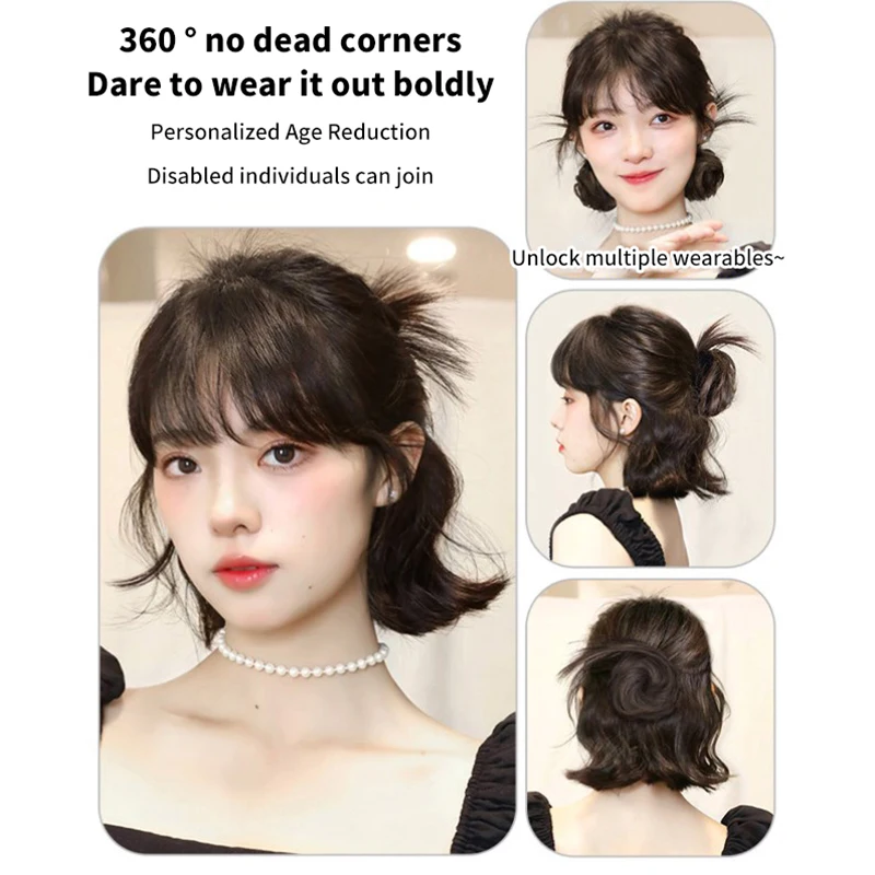 Synthetic Hair Bun Curly Wig Gripping Clip Meatball Head Elastic Ponytail Hair Extensions Scrunchy False Hair Pieces For Women