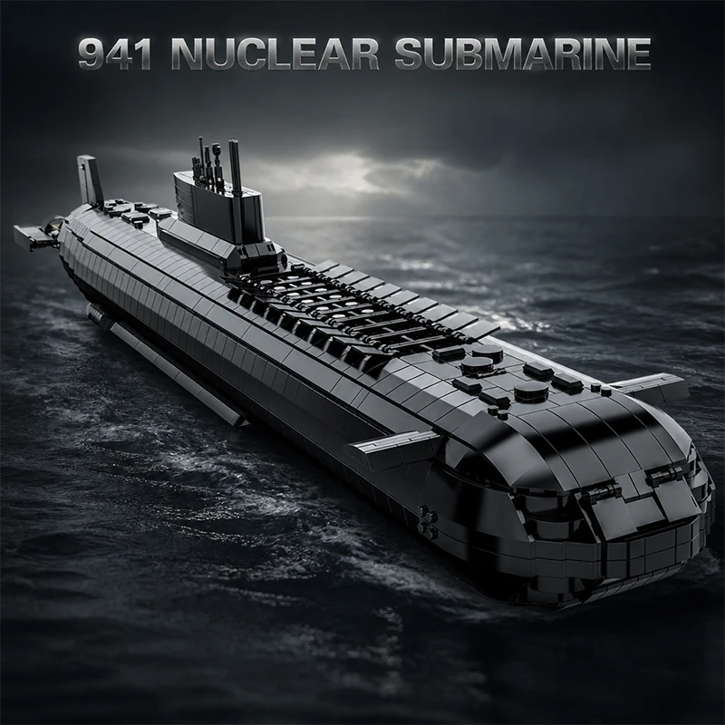Image of Klemmbausteine Militärisches 941 Atom-U-Boot Baustein-Set Technisches Marine-Schlachtschiff Kriegsschiff PANLOS Baustein-Modellbausatz für Erwachsene DIY Geschenk 4474 Teile