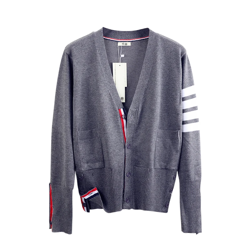 Cárdigan de punto ex, ropa de abrigo corta y hoada, moda de mujer, primavera Otoño, estilo coreano, cuello en V, suéter...