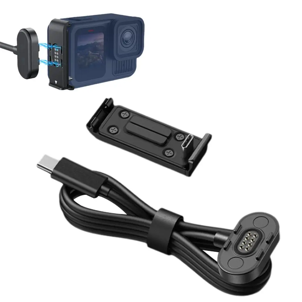 

Магнитный кабель для зарядки GoPro 9-13, боковая крышка, водонепроницаемый комплект кабелей питания для аккумулятора, сменные аксессуары для крепления для зарядки