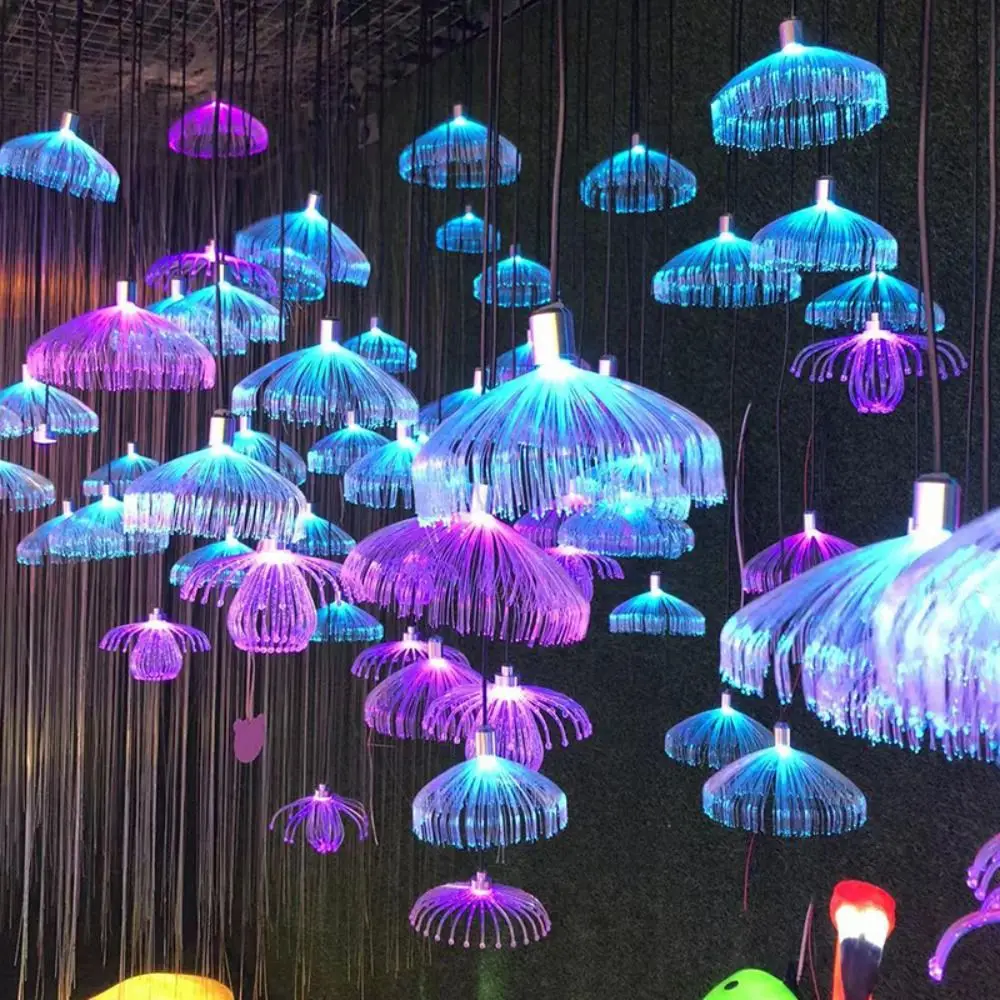 

Square Creative Outdoor Home Decor For Party New Year Decorative Lights Jellyfish Light Chandelier Christmas Decoration