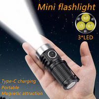 LED Keychain Flashlight 1000Lm Portable Mini Torch Light Pocket Lantern Flood Work Light with Magnet IP68 LED Flashligh