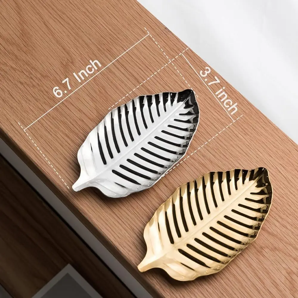 Bellissimo poggiacucchiaio in acciaio inossidabile Portautensili dorato e a forma di foglia d'argento Portacucchiaio in acciaio inossidabile da cucina