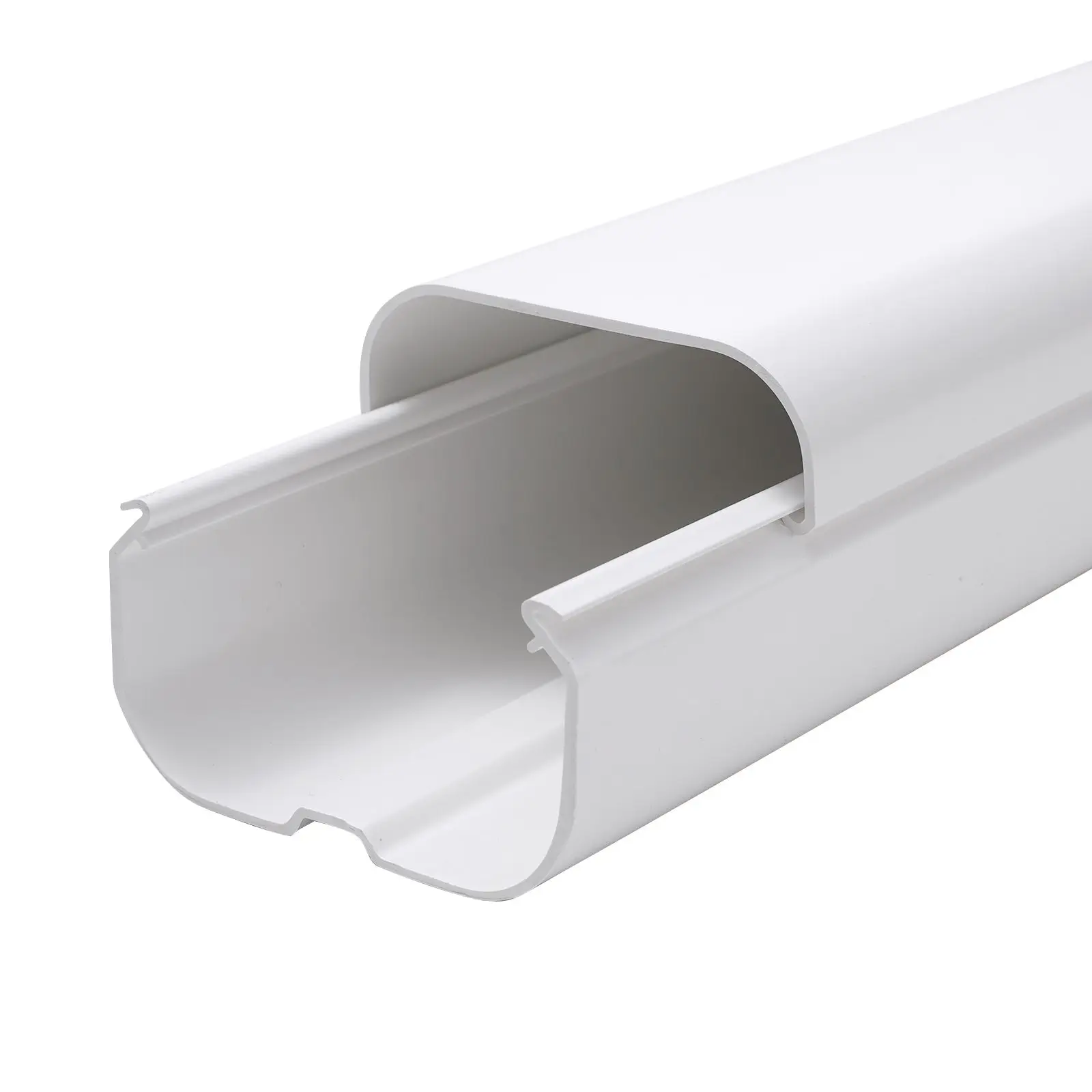 Mini Split Line Set Cover 3-inch W 15.8Ft L, PVC Decorative Pipe Line Cover For Air Conditioner with 4 Straight Ducts & Full Components Easy to Install, Paintable for Heat Pumps, White
