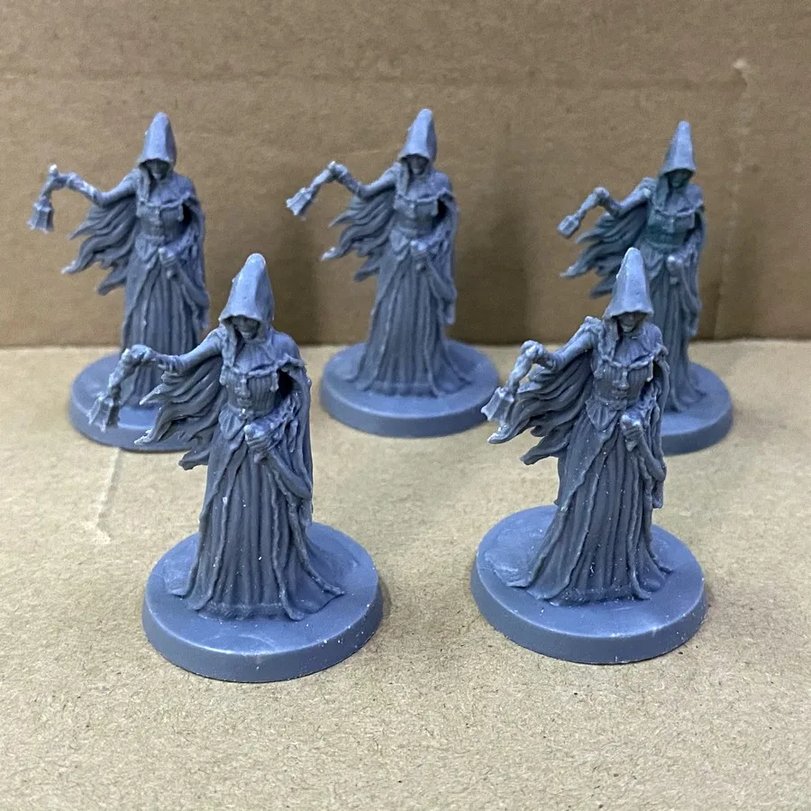 5PCS Bell Ringer Enemy Miniatures Bloodborne Board Game Role Playing Figures Toys Kickstarter Collectible Rare