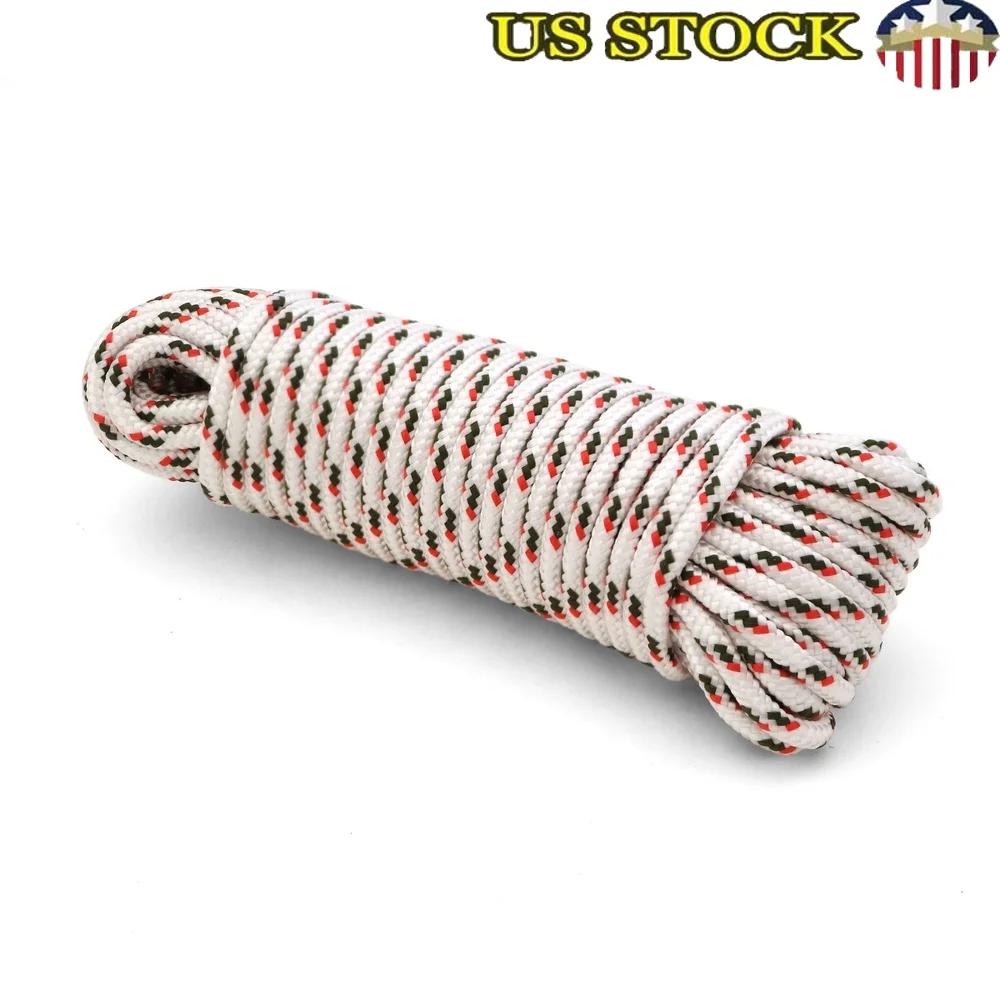 

50ft Durable Polypropylene Utility Rope Multi-Purpose Outdoor Adventure Cord 100lbs Strength Camping Tying Down Gear