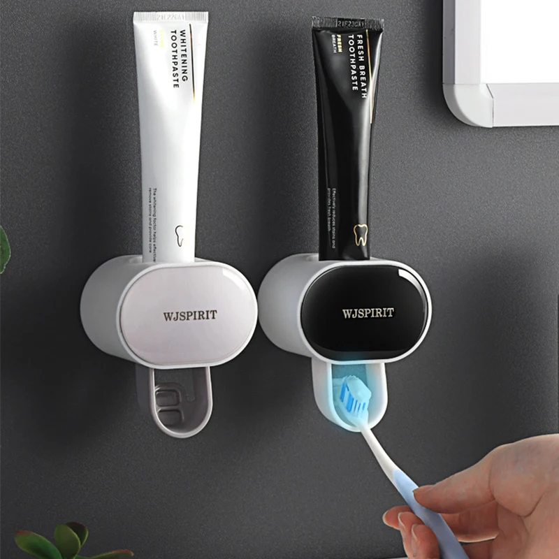 

Fully Automatic Toothpaste Squeezer Suction Wall-mounted Toothbrush Rack Squeezer Dustproof Bracket Bathroom Accessories Set