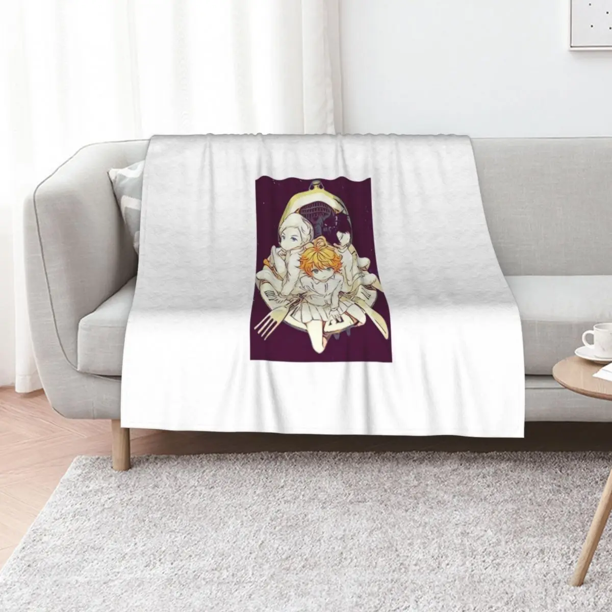 

Yakusoku no Neverland|The Promised Neverland - Emma, Norman and Ray (Sketch) Throw Blanket decorative Thin Heavy Blankets