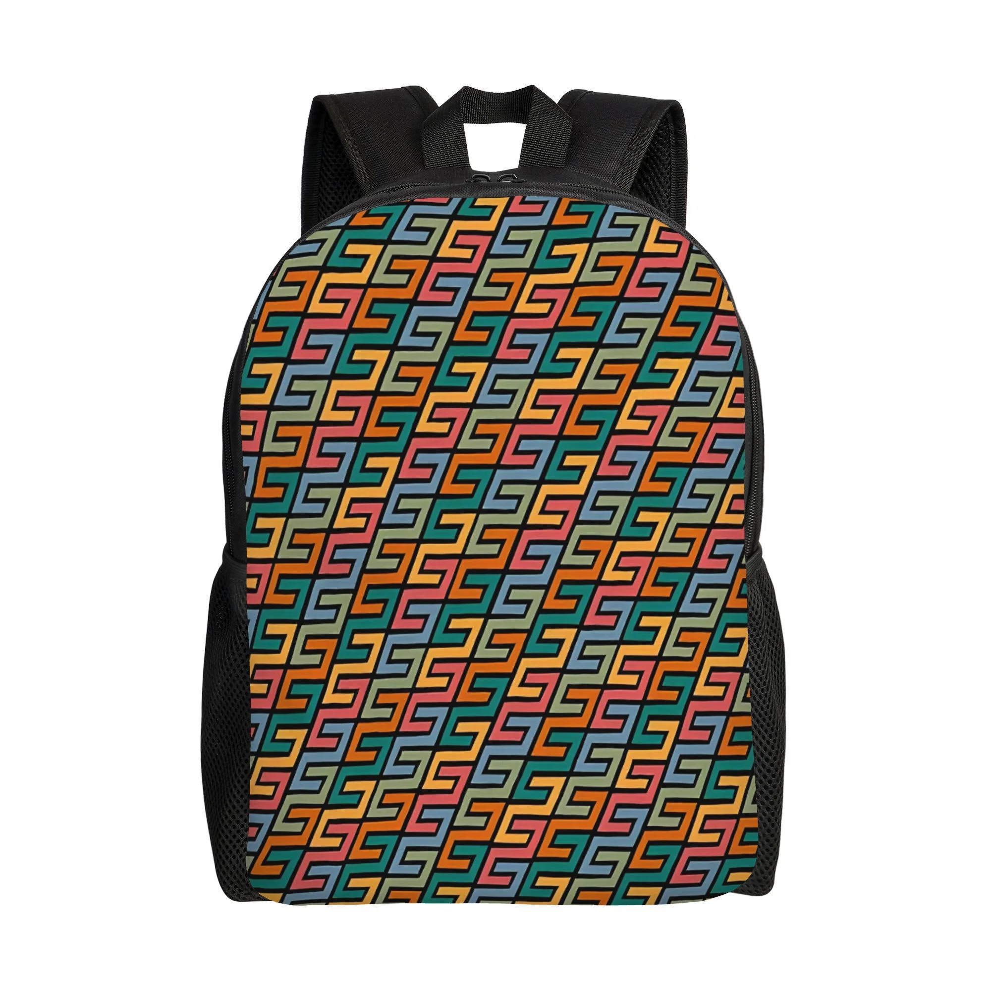 

Back backpack, medieval modern geometric large-capacity student schoolbag, suitable for high school entrance examination