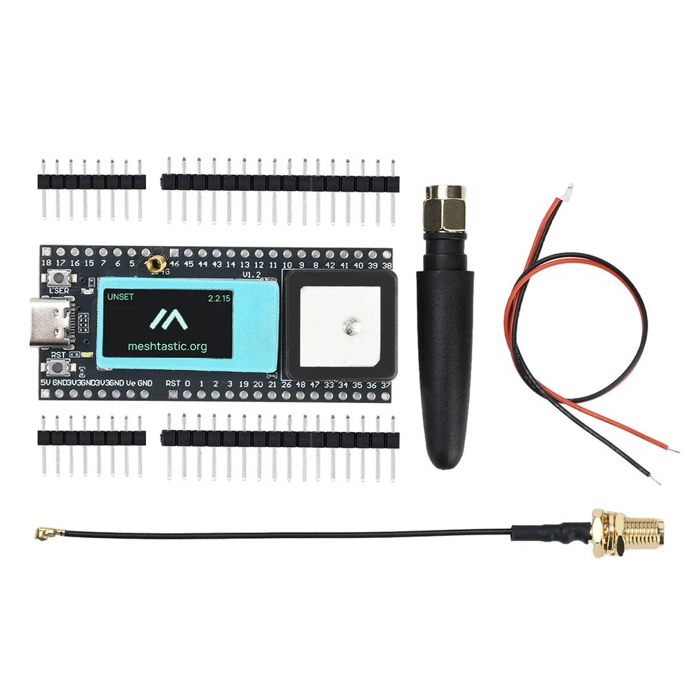 ESP32 S3FN8 LoRa Meshtastic Network Asset Tracker with Wi-Fi Bluetooth GPS 0.96 Inch LCD Display for Bike Kids Pet Car Tracking