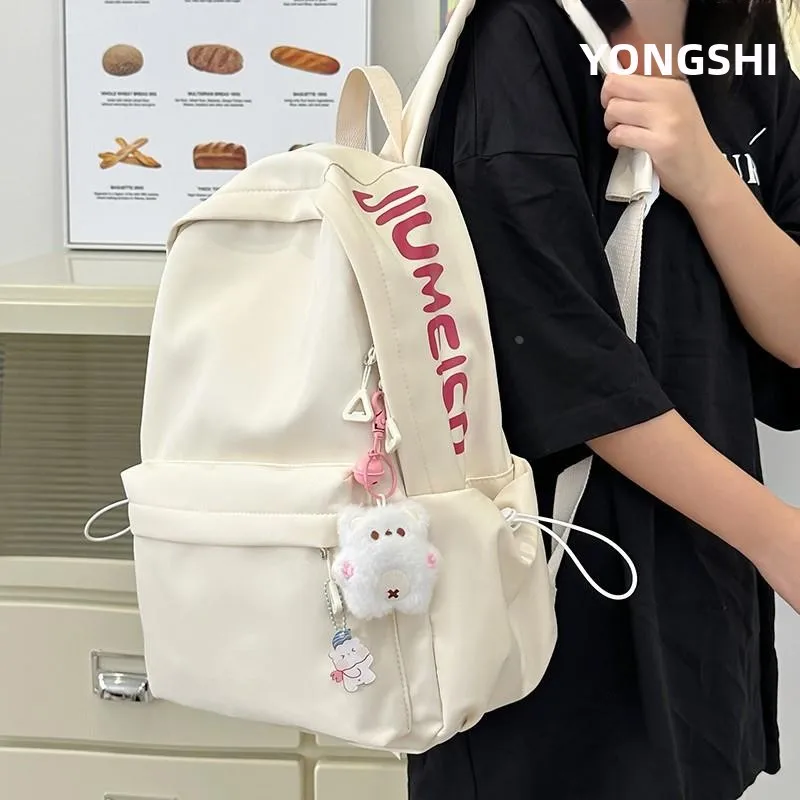 

Casual School Bag Campus Travel Bapa Lightweight Double oulder Bag for Junior High School Girls Korean Sle Ins Bag