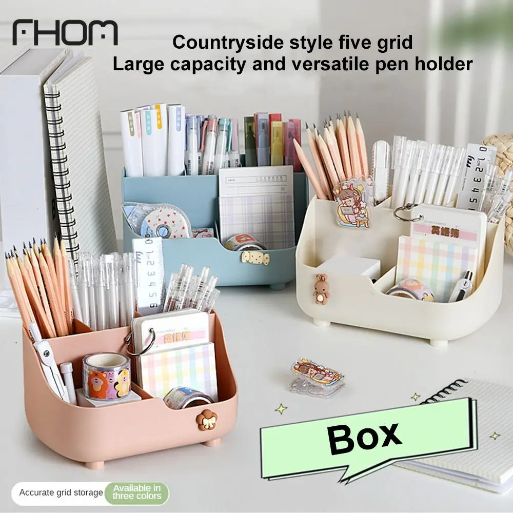 Pudełka do przechowywania na biurko Kreatywny wielofunkcyjny uroczy obsadka do pióra Pudełko do przechowywania artykułów piśmiennych dla uczniów Organizacja biura i domu