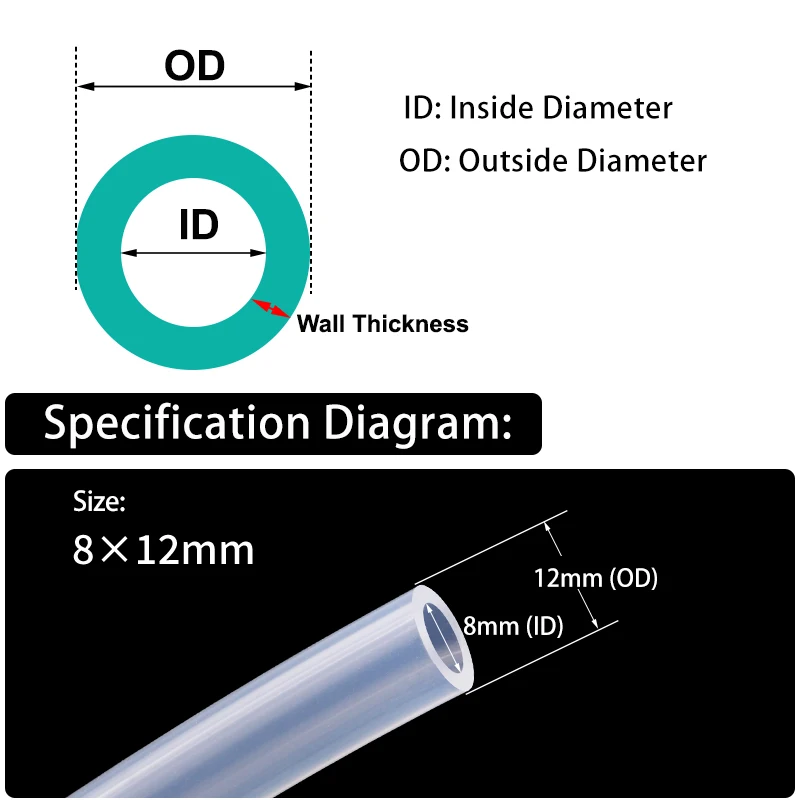 1M Clear Food Grade Silicone Hose Diameter 0.5 1 2 4 5 6 7 8 9 10 11 12 14 16 18 20 30 mm Silicone Rubber Garden Water Tube Pipe