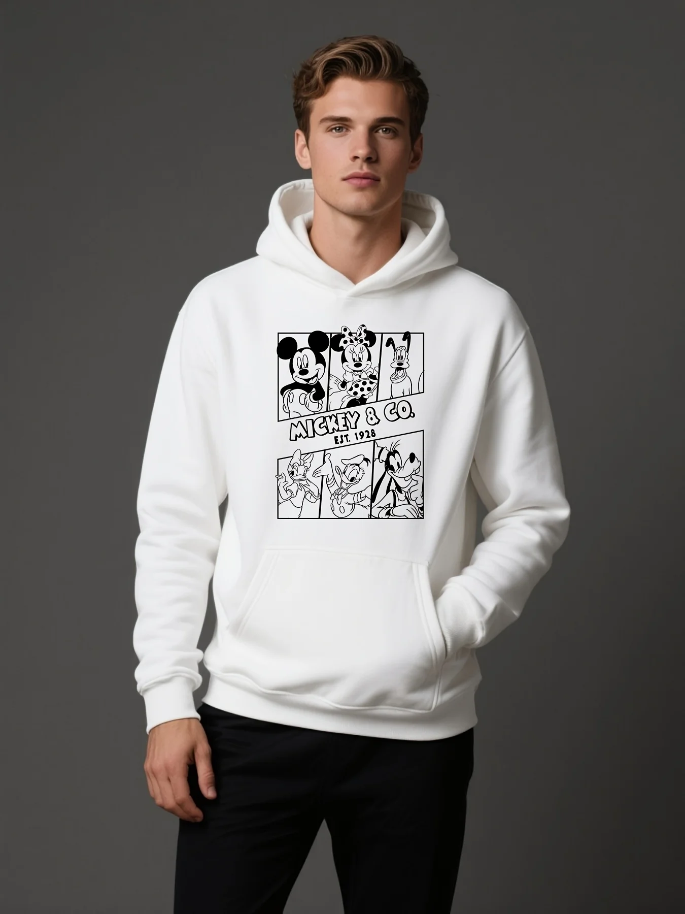 

Толстовка с Микки Маусом для мужчин и женщин, семейный осенне-зимний свитер с капюшоном для мальчиков и девочек, повседневный топ с длинными рукавами Y2k