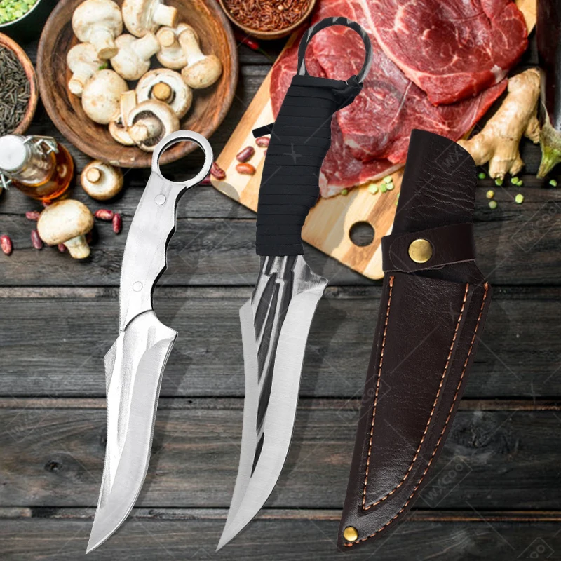 Kitchen Knife Set Chef Buther Boning Knife Utility Knife Stainless Steel Handle Slicing Meat Fish Cleaver Kitchen Knives Set