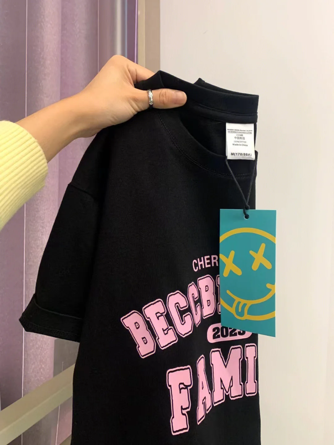 

Loose Fit Pure Cotton ort Sve T-irt ex Retro American Sle Printed Casual Top for Youth Spring Summer Faion