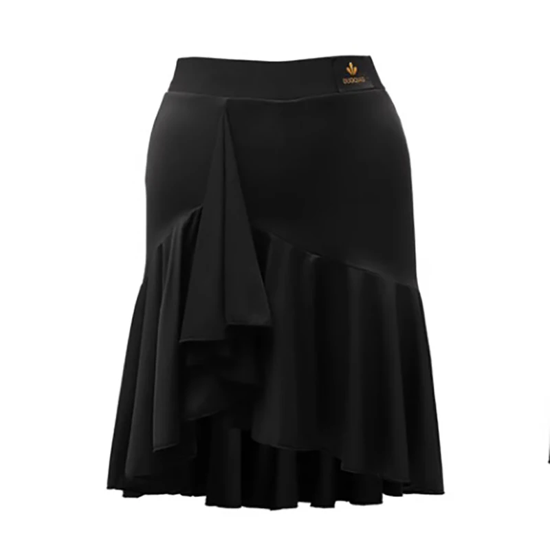 

Adult Latin Dance Skirt Practice Costume Women Cha Cha Rumba Professional Pleated Skirts Stage Performance Dancewear