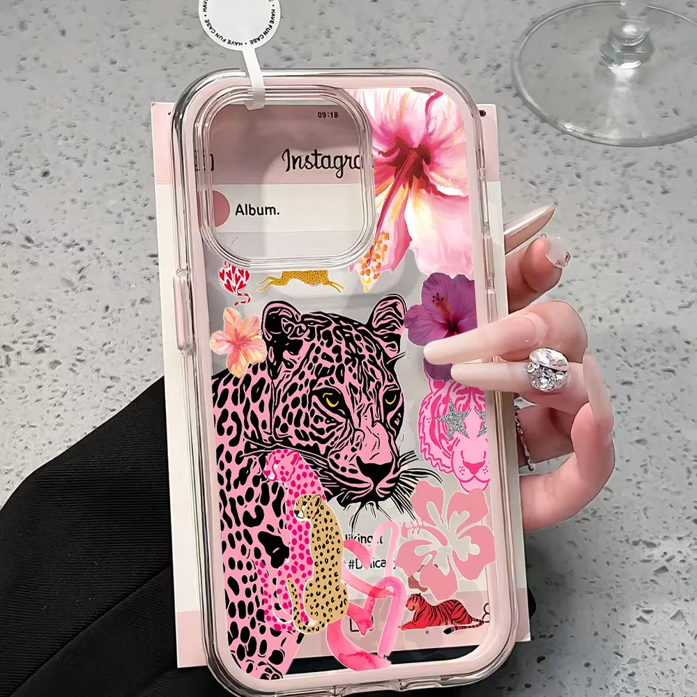 Leopardenmuster Handyhülle für Samsung Galaxy S26 Ultra S25 S24 edge s22 s23 Plus FE A57 A54 A55 A16 A35 A36 A37 5G Transparente Hülle – Detail 1