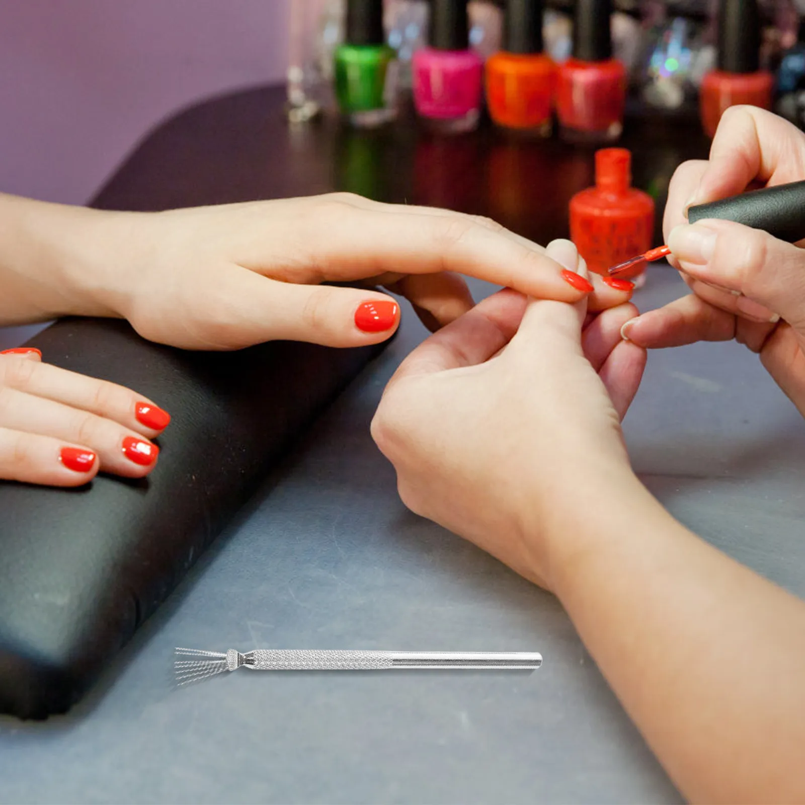 5Pcs Nail Art Tools Multi Functional Seven Needle Pen Stainless Steel Handle Precise Line Drawing Creative Detailing Liner Brush