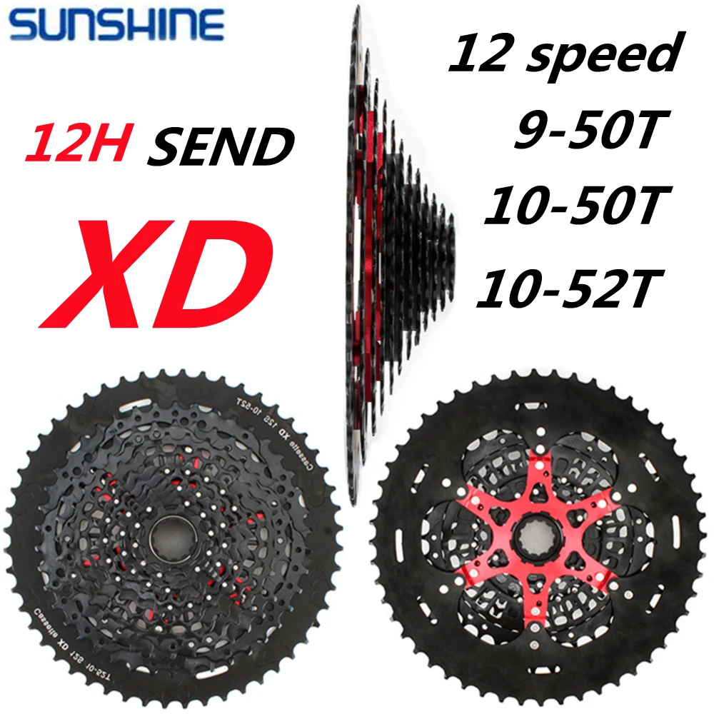 

SUNSHINE MTB Bicycle XD Cassette k7 12V 12 Speed 9-50T 10-50T 10-52T Bike Freewheel Sprocket For SRAM GX EAGLE Bike Accessories