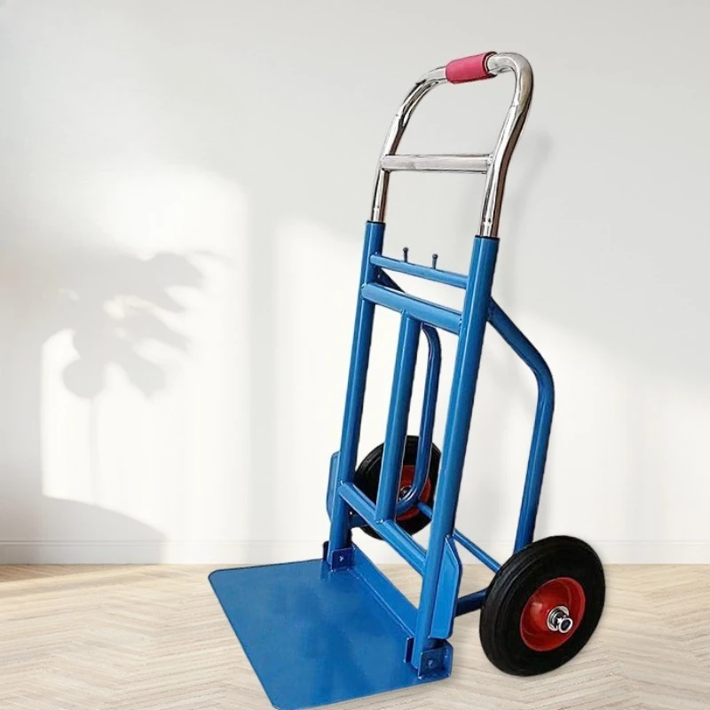 Heavy Duty Folding Hand Truck, Thickened Steel Two Wheel Cart, Cargo Transport Pull Dolly, Factory Direct Load Utility Wagon