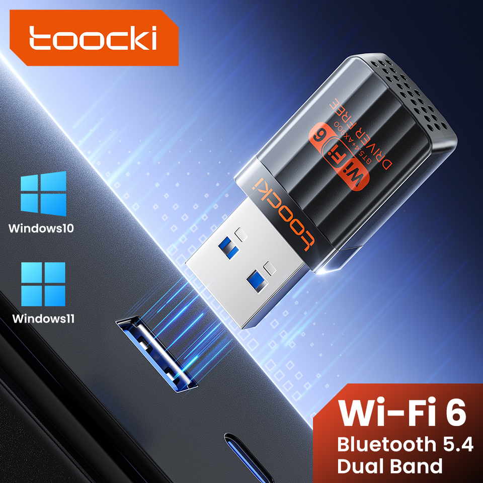  Toocki USB Bluetooth WiFi Adapter 2 in 1 Transmitter Dual Band 2.4G/5G AX900 WiFi 6 900Mbps Wirless Adapter Network Card for PC