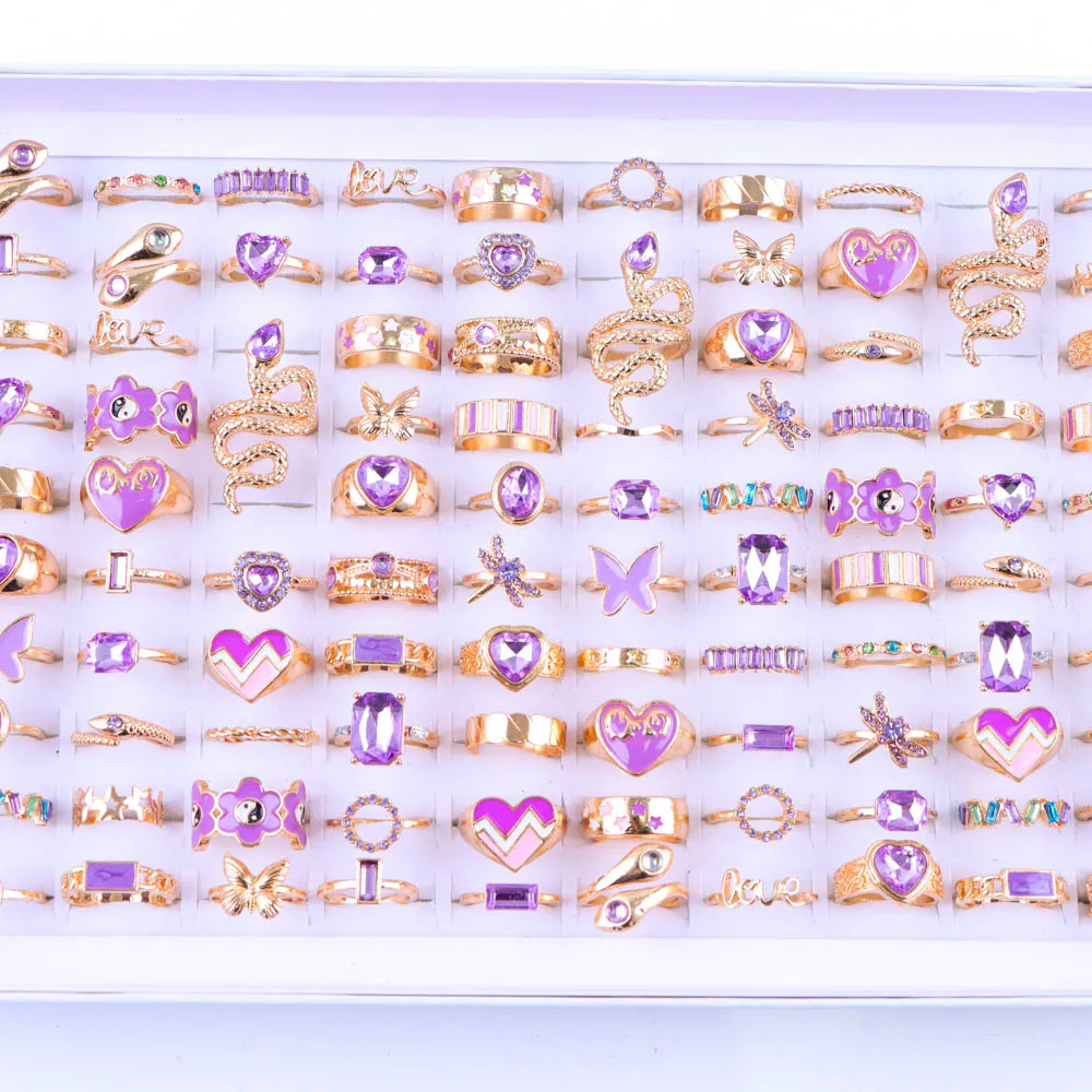 10/20/30/50/قطعة/الوحدة موضة أنيقة حلية البوهيمي حجر الراين نحت خواتم للنساء مزيج نمط مجوهرات هدايا الحفلات اكسسوارات #3