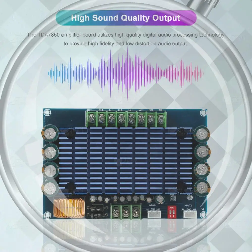 

XH-M180 TDA7850 High Power Audio Amplifier Board Module DC 12V 2/4 Channel Digital Sound Amplifier Module Electronic Component