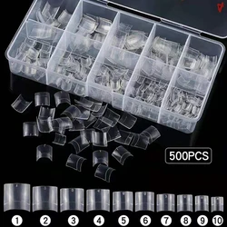 500Pcs Natural Artificial Nail Tips Tool For Nails Salon Supply Toe Nails Clear Acrylic Manicure False Nail Tips For Toes