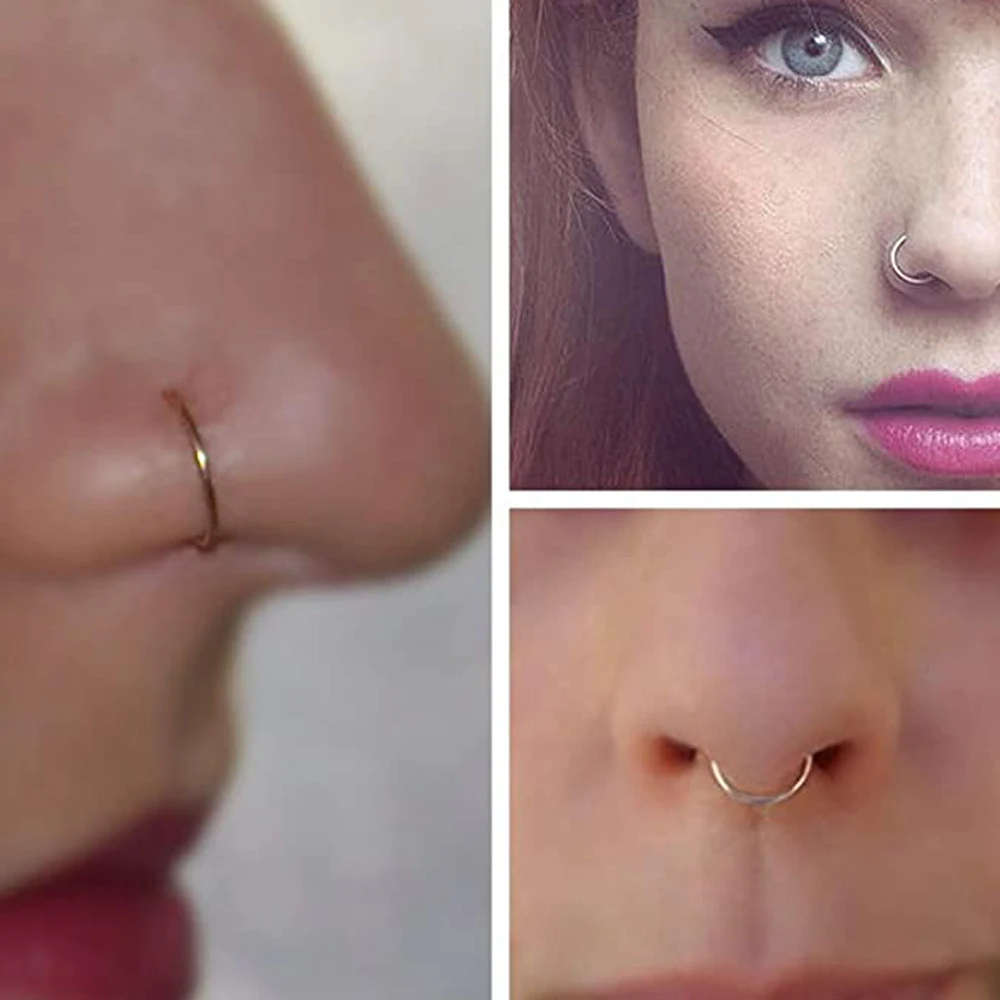 Fake Nose Piercing Labret Piercing For Lip Magnetic Septum Stainless Steel Woman Earring Body Jewelry Clip In The Nose