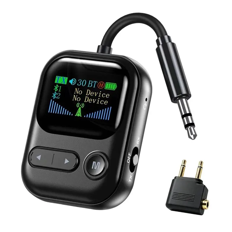 [B24B!】 Bluetooth 6.0 2 In 1 Transmitter Receiver, Wireless Audio Adapter 3.5Mm AUX For Airplane TV Car Home Stereo