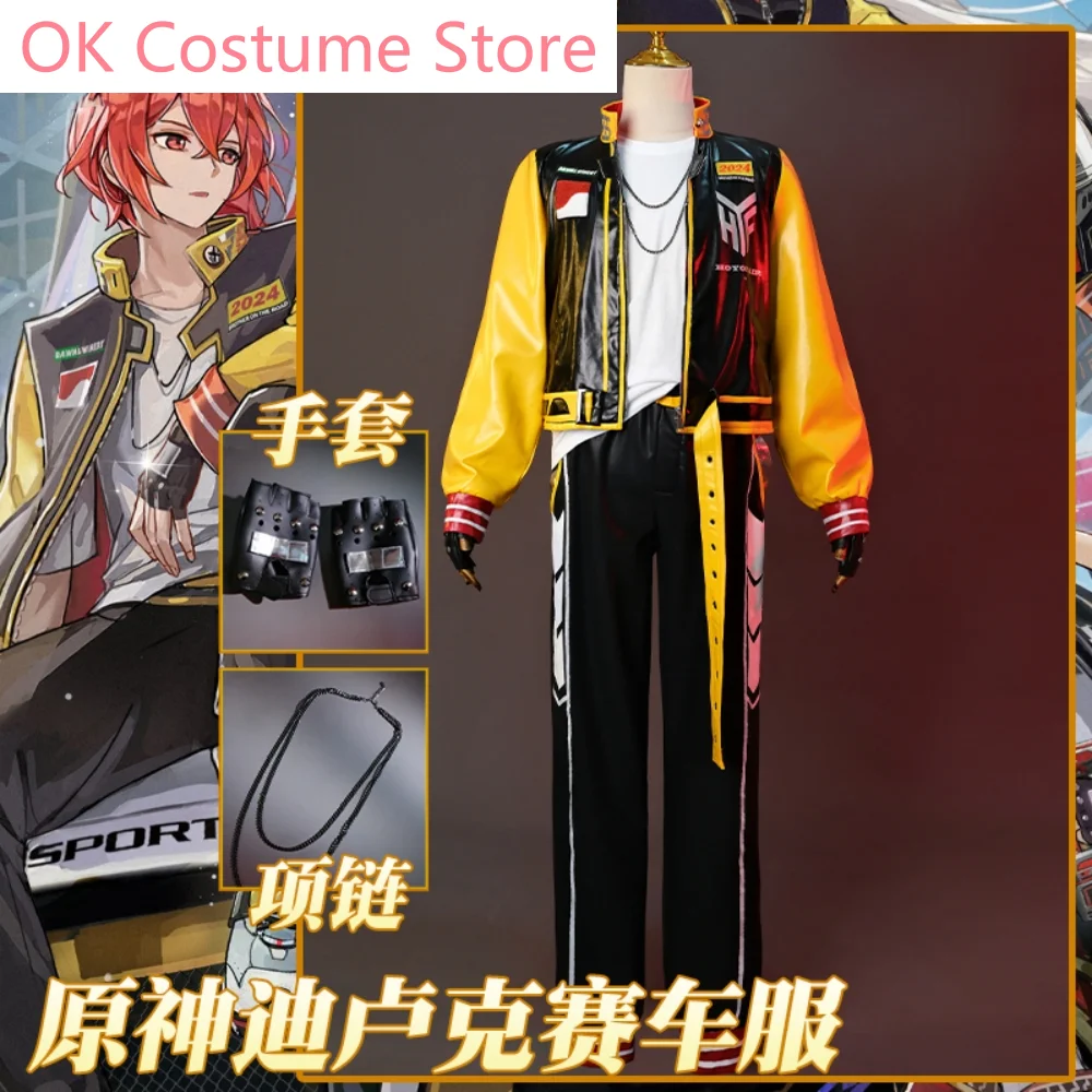 Genshin Impact Diluc Ragnvindr Locomotive Suits Men Cosplay Costume Cos Game Anime Party Uniform Hallowen Play Role Clothes