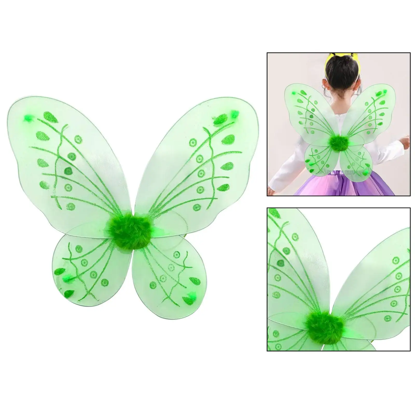 Asas de borboleta para meninas, Fairy Cosplay para crianças, Decoração espumante, Halloween Party Favors, Role Playing, Feriado, Aniversário