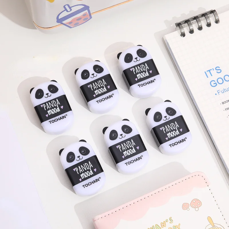 2 pcs cute panda multifunction eraser pencil sharpener portable small pencil sharpener