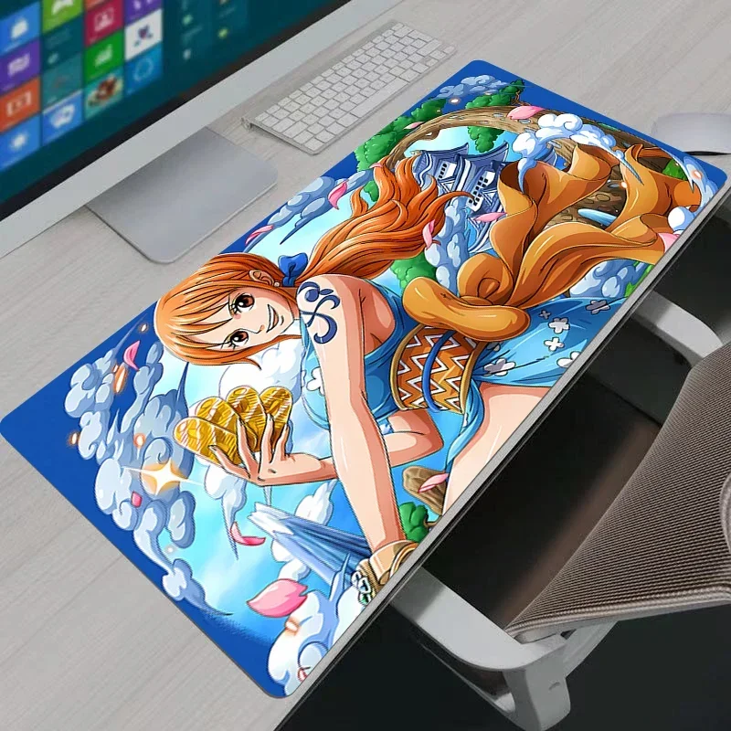 New Leather Large Mouse Pad Gamer One Piece Nami Computer Desk Mat Modern Table Keyboard Laptop XXL Gaming Mousepad Girl's Gift