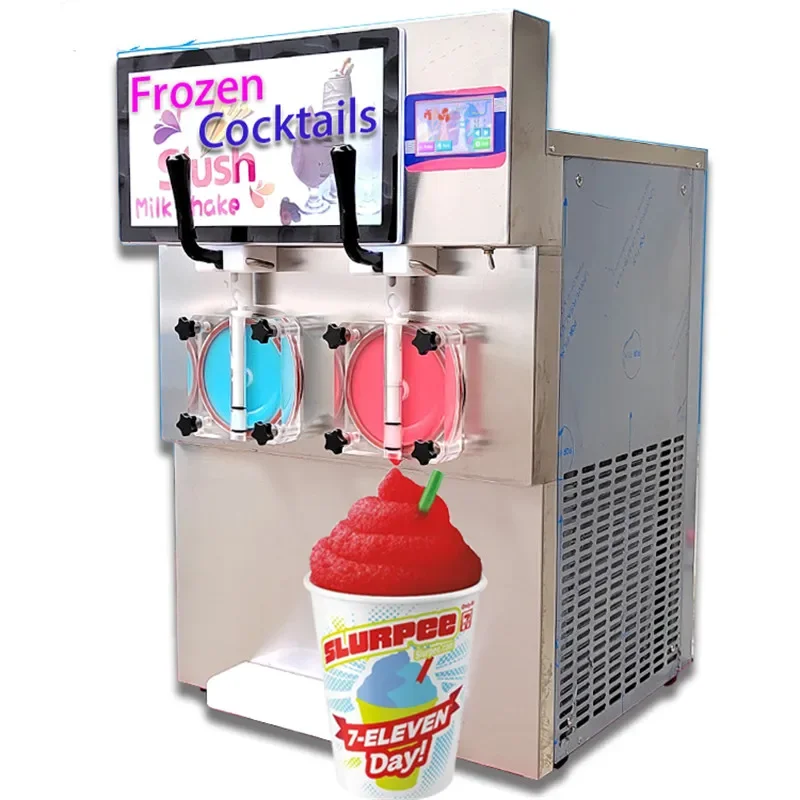 110 V/220V 2 Tanks Ice Coffee Machine Cocktail Margarita Frozen Drink Ice Slush Icee Slushie Machine