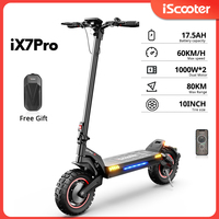 iScooter ix7pro 2000W Dual Motor electric scooter APP control 60km/h 17.5AH 10 inch Off-road tire Foldable electric scooters