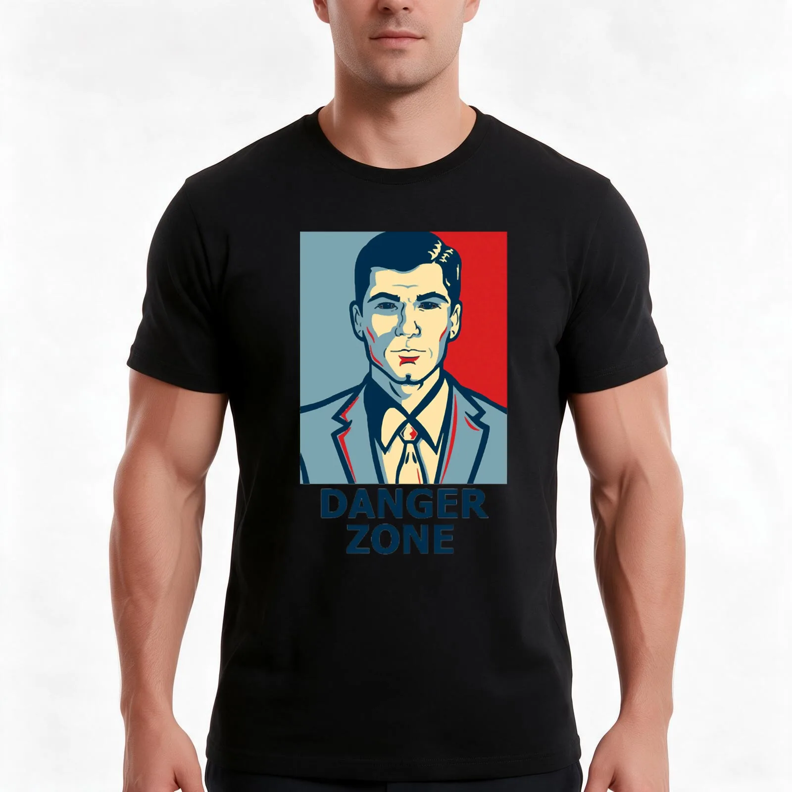 Archer - Sterling Archer - Danger zone T-Shirt, Summer Casual Cotton Tee, Oversized Streetwear Tops, Vintage Graphic Print