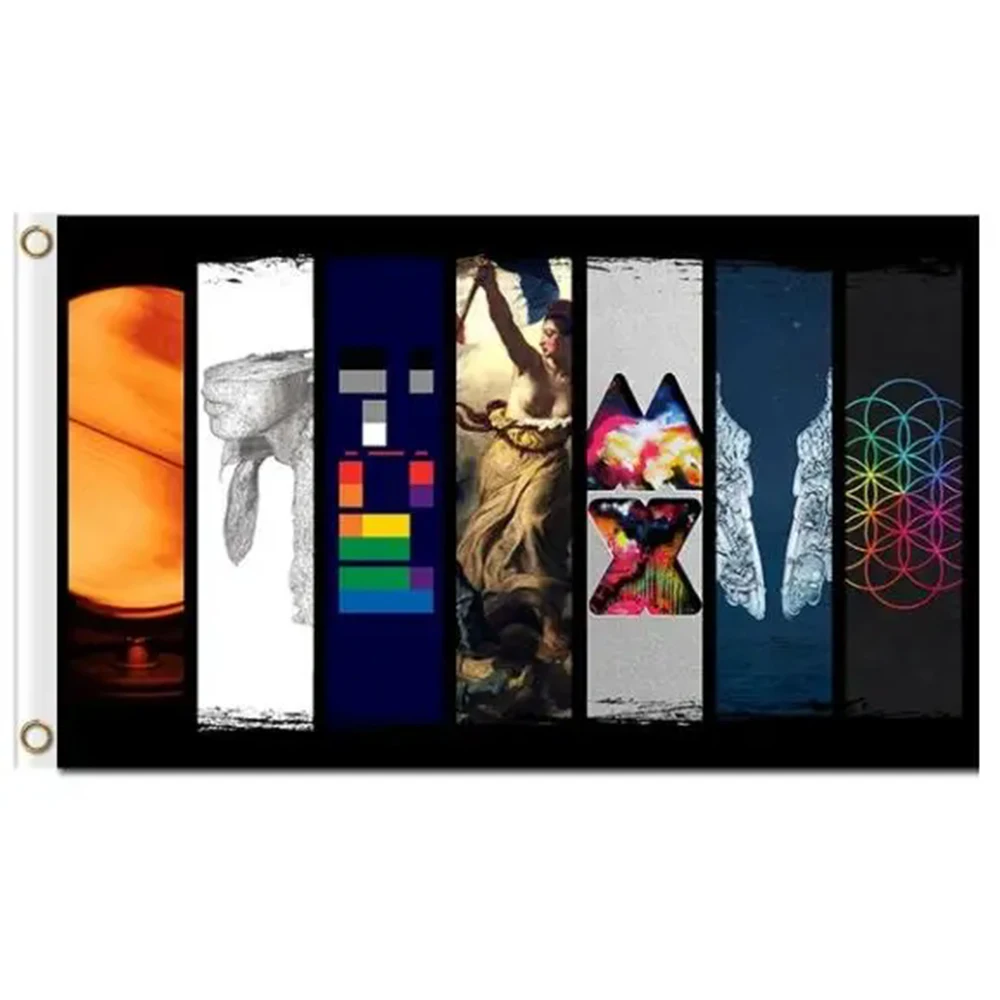 2X3FT Custom 3'x5' Coldplay flag with high quality music posters flags